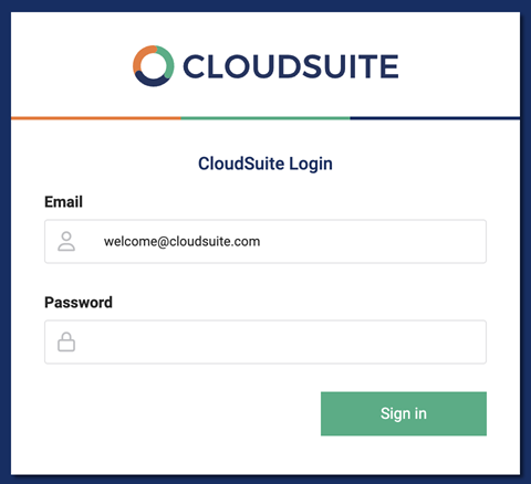 Logging In to the CloudSuite Admin